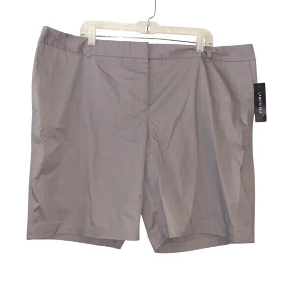 Landn Sea Womens Plus Size 22W Gray Cotton Blend Bermuda Shorts - Picture 1 of 9